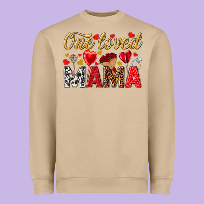 One Loved Mama Valentines Day Heavyweight Sweatshirt Designed By Howdyjamesfarm