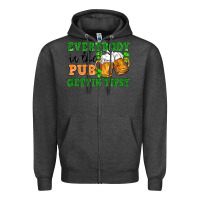 Charcoal Heather everybody in the pub gettin tipsy Zipper Hoodie - FaDigitalArtStudio