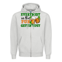 Dove Grey everybody in the pub gettin tipsy Zipper Hoodie - FaDigitalArtStudio