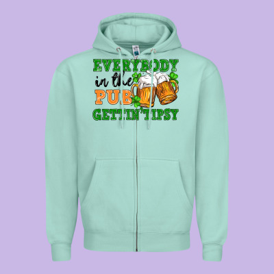 Everybody In The Pub Gettin Tipsy Zipper Hoodie Designed By Fadigitalartstudio