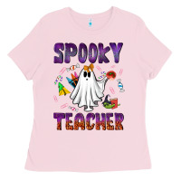 Bubblegum Pink spooky teacher Ladies Tee - NancyCooperArtShop