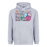 Heather Grey happy easter nurse Heavyweight Hoodie - CowhideDigitalArt