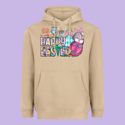Happy Easter Nurse Heavyweight Hoodie Designed By Cowhidedigitalart