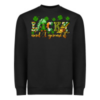 Black Lucky and i gnome it St. Patrick's Day Heavyweight Sweatshirt - CowGirlArtShop