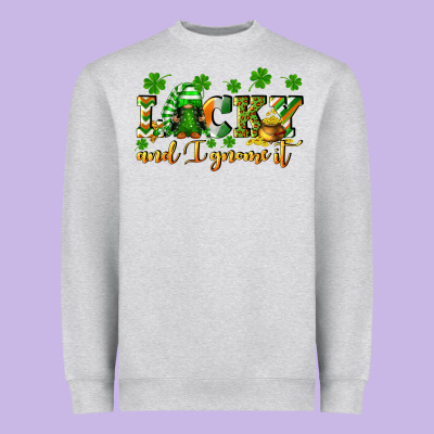 Lucky And I Gnome It St. Patrick's Day Heavyweight Sweatshirt Designed By Cowgirlartshop