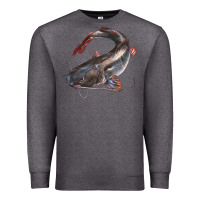 Charcoal Heather Catfish Illustrations Premium Sweatshirt - LillyAllenDesigns