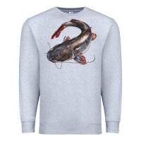 Heather Grey Catfish Illustrations Premium Sweatshirt - LillyAllenDesigns