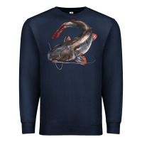 Navy Catfish Illustrations Premium Sweatshirt - LillyAllenDesigns