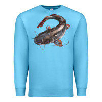 Ocean Blue Catfish Illustrations Premium Sweatshirt - LillyAllenDesigns