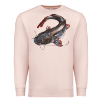 Pale Pink Catfish Illustrations Premium Sweatshirt - LillyAllenDesigns