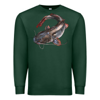 Sports Green Catfish Illustrations Premium Sweatshirt - LillyAllenDesigns