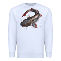 White Catfish Illustrations Premium Sweatshirt - LillyAllenDesigns