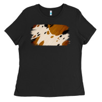 Black Cowhide Black and Light Brown Brushstroke Ladies Tee - Jasminsmagicworld