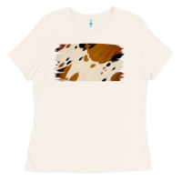 Bone Cowhide Black and Light Brown Brushstroke Ladies Tee - Jasminsmagicworld