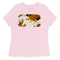 Bubblegum Pink Cowhide Black and Light Brown Brushstroke Ladies Tee - Jasminsmagicworld