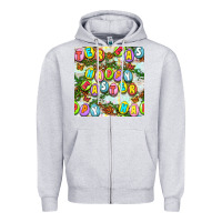 Heather Grey Happy Easter Seamless Pattern Zipper Hoodie - BundleAndBundleShop