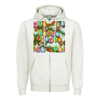 Oatmeal Heather Happy Easter Seamless Pattern Zipper Hoodie - BundleAndBundleShop