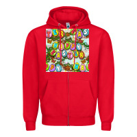 Red Happy Easter Seamless Pattern Zipper Hoodie - BundleAndBundleShop