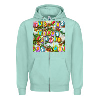 Seafoam Happy Easter Seamless Pattern Zipper Hoodie - BundleAndBundleShop