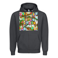 Smoke Happy Easter Seamless Pattern Zipper Hoodie - BundleAndBundleShop