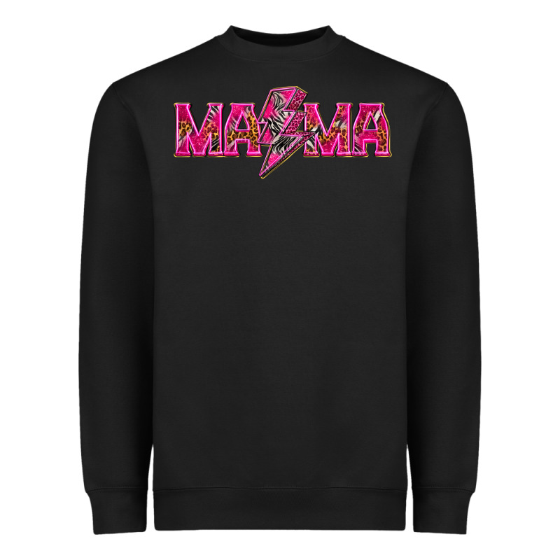 Mama Neon Lightning Bolt Mother's Day Heavyweight Sweatshirt by HowdyJamesFarm | Teevron