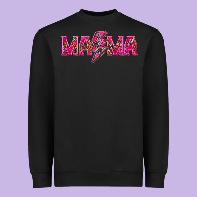 Mama Neon Lightning Bolt Mother's Day Heavyweight Sweatshirt Designed By Howdyjamesfarm