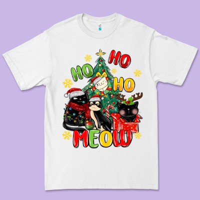 Ho Ho Ho Meow Premium Tee Designed By Maliassmallbusiness