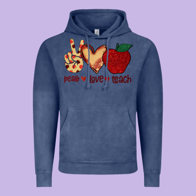 Peace Love Teach Vintage Hoodie Designed By Bettercallsaul