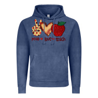 Vintage Denim Peace Love Teach Vintage Hoodie - Bettercallsaul