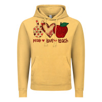Vintage Mustard Peace Love Teach Vintage Hoodie - Bettercallsaul