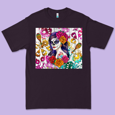 Sugar Skull Girl Premium Tee Designed By Ranaportraitstore