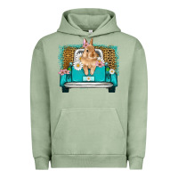 Pigment Oil Green easter bunny truck Urban Hoodie - Artiststas