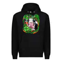 Black St. Patrick's day cow Premium Hoodie - FaDigitalArtStudio
