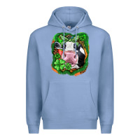 Colony Blue St. Patrick's day cow Premium Hoodie - FaDigitalArtStudio