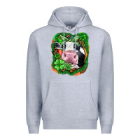 Heather Grey St. Patrick's day cow Premium Hoodie - FaDigitalArtStudio