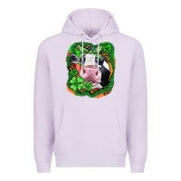 Lilac St. Patrick's day cow Premium Hoodie - FaDigitalArtStudio