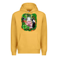 Mustard St. Patrick's day cow Premium Hoodie - FaDigitalArtStudio