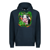 Navy St. Patrick's day cow Premium Hoodie - FaDigitalArtStudio