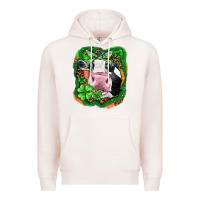 Pale Pink St. Patrick's day cow Premium Hoodie - FaDigitalArtStudio
