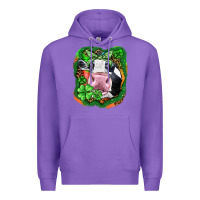 Purple St. Patrick's day cow Premium Hoodie - FaDigitalArtStudio
