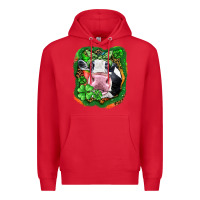 Red St. Patrick's day cow Premium Hoodie - FaDigitalArtStudio