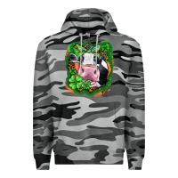 Slate Camo St. Patrick's day cow Premium Hoodie - FaDigitalArtStudio