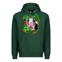 Sports Green St. Patrick's day cow Premium Hoodie - FaDigitalArtStudio