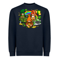 Navy St. Patrick's Day gnomies with truck Heavyweight Sweatshirt - HowdyJamesFarm