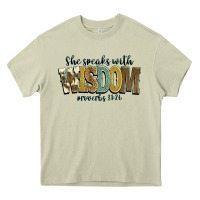 Mossy she speaks with wisdom proverbs 31 26 Heavy Core Tee - NancyCooperArtShop