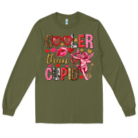 Army Green Cooler than Cupid Valentine's Day Long Sleeve Tee - HowdyJamesFarm