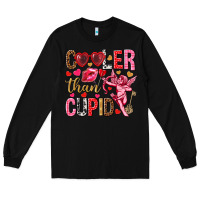 Black Cooler than Cupid Valentine's Day Long Sleeve Tee - HowdyJamesFarm