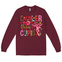 Burgundy Cooler than Cupid Valentine's Day Long Sleeve Tee - HowdyJamesFarm