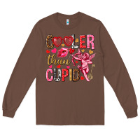 Chestnut Cooler than Cupid Valentine's Day Long Sleeve Tee - HowdyJamesFarm