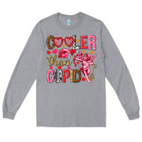Heather Grey Cooler than Cupid Valentine's Day Long Sleeve Tee - HowdyJamesFarm